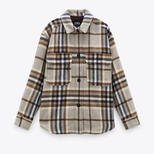 Zara wool blend plaid overshirt